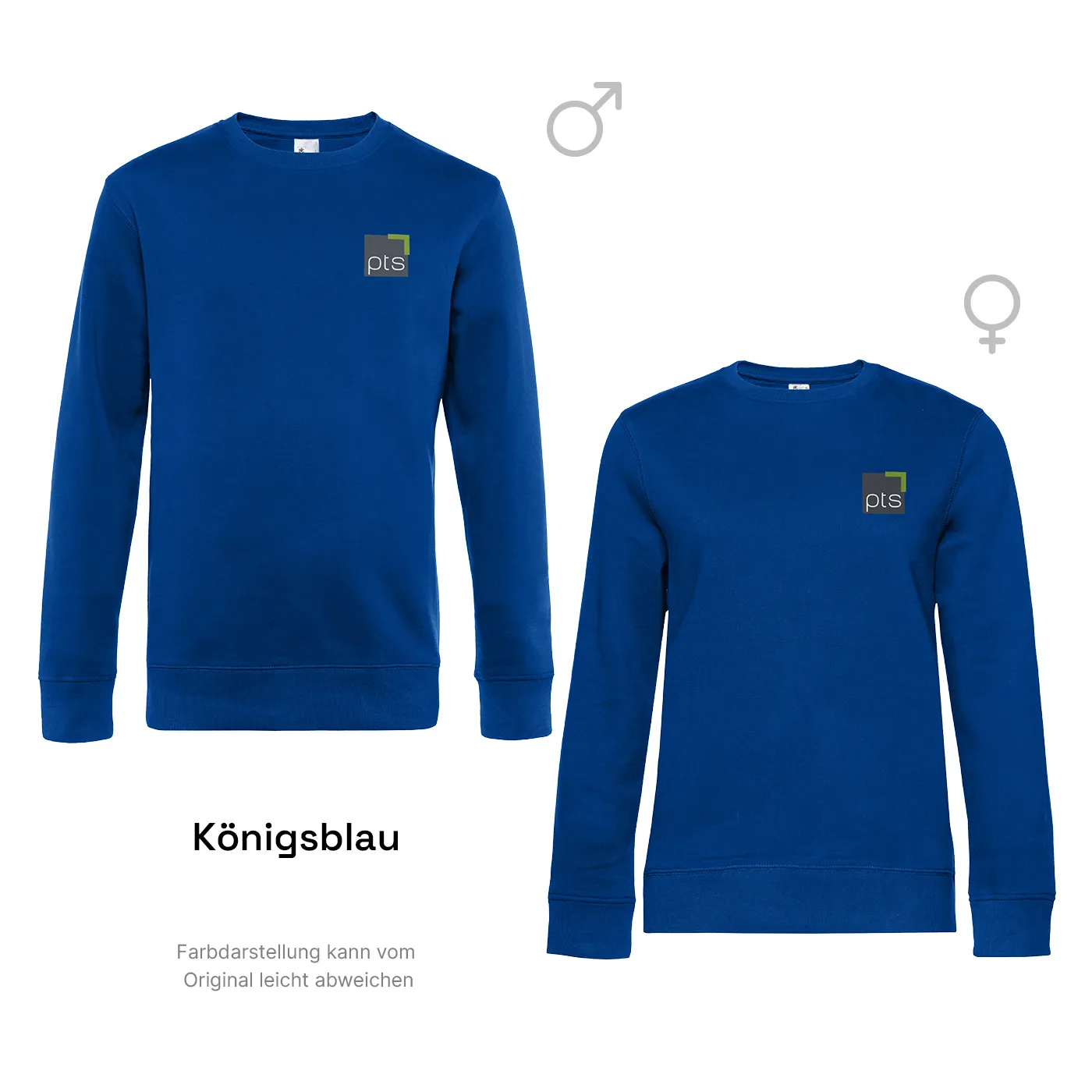 Sweater PTS-Logo färbig klein - königsblau