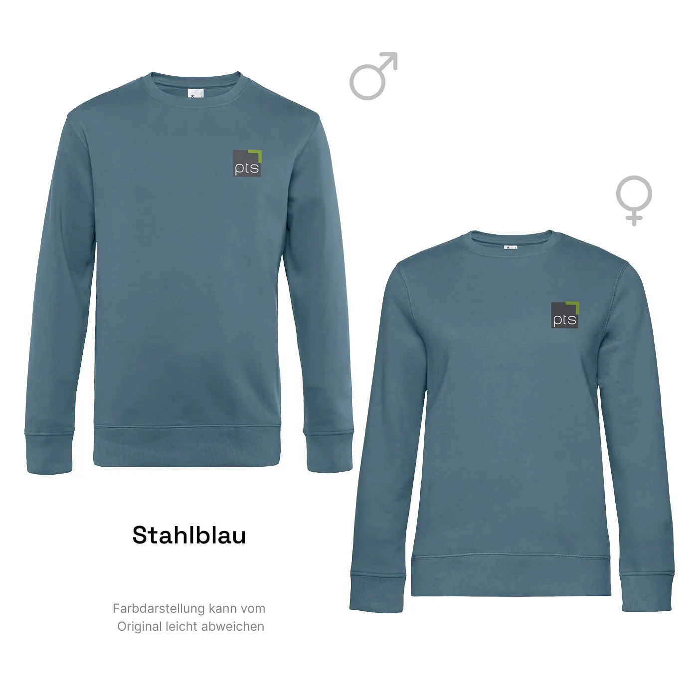 Sweater PTS-Logo färbig klein - stahlblau