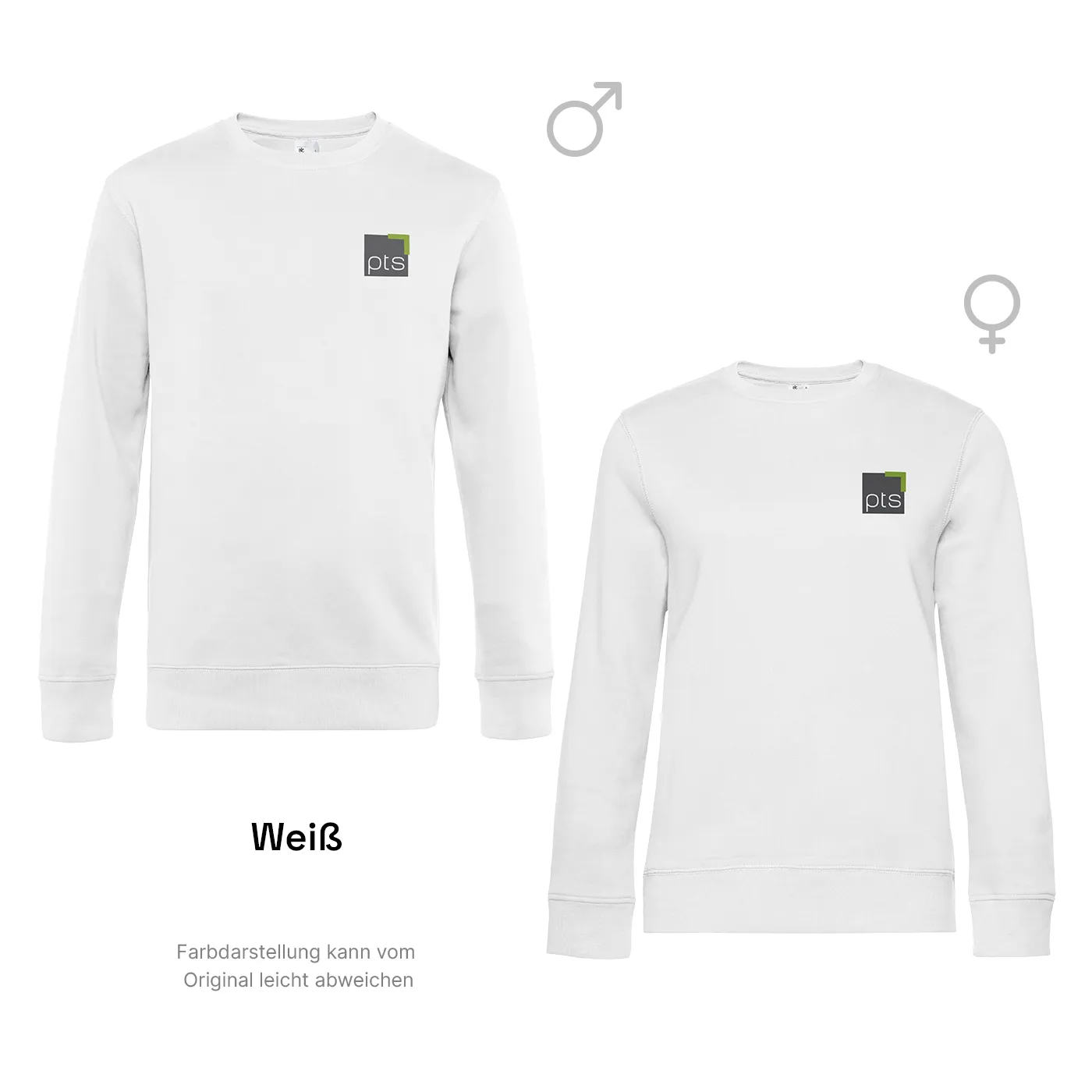 Sweater PTS-Logo färbig klein - weiß