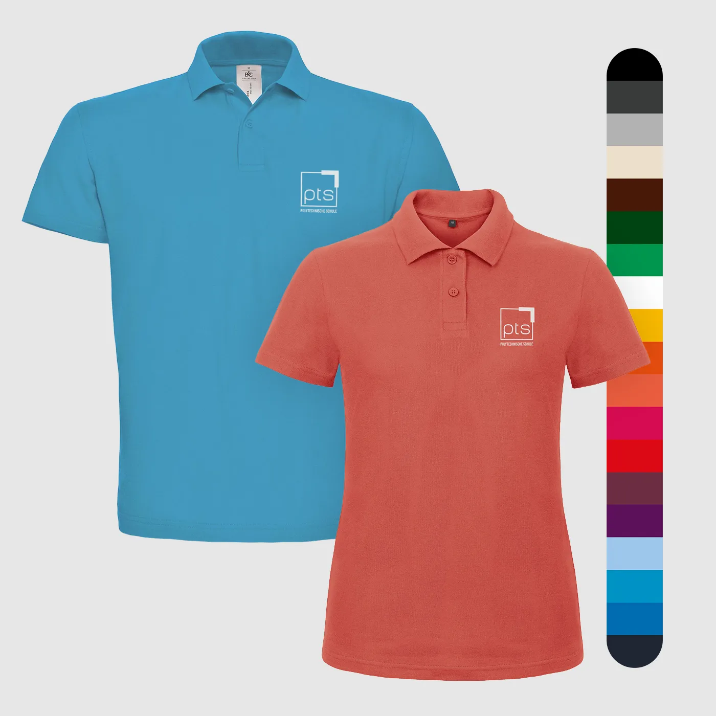 Poloshirt PTS-Logo weiß klein