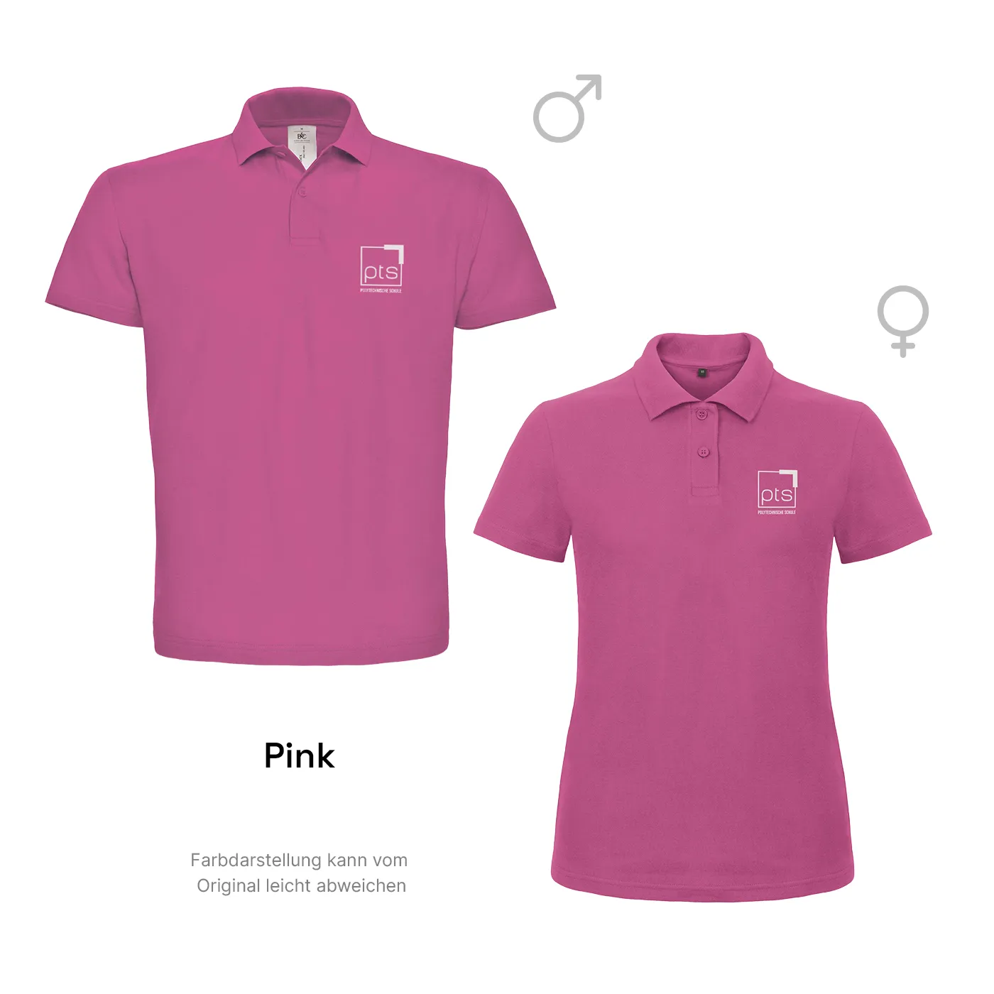 Poloshirt PTS-Logo weiß klein - pink