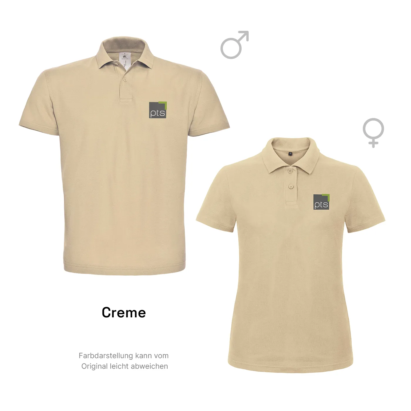 Poloshirt PTS-Logo färbig klein - creme