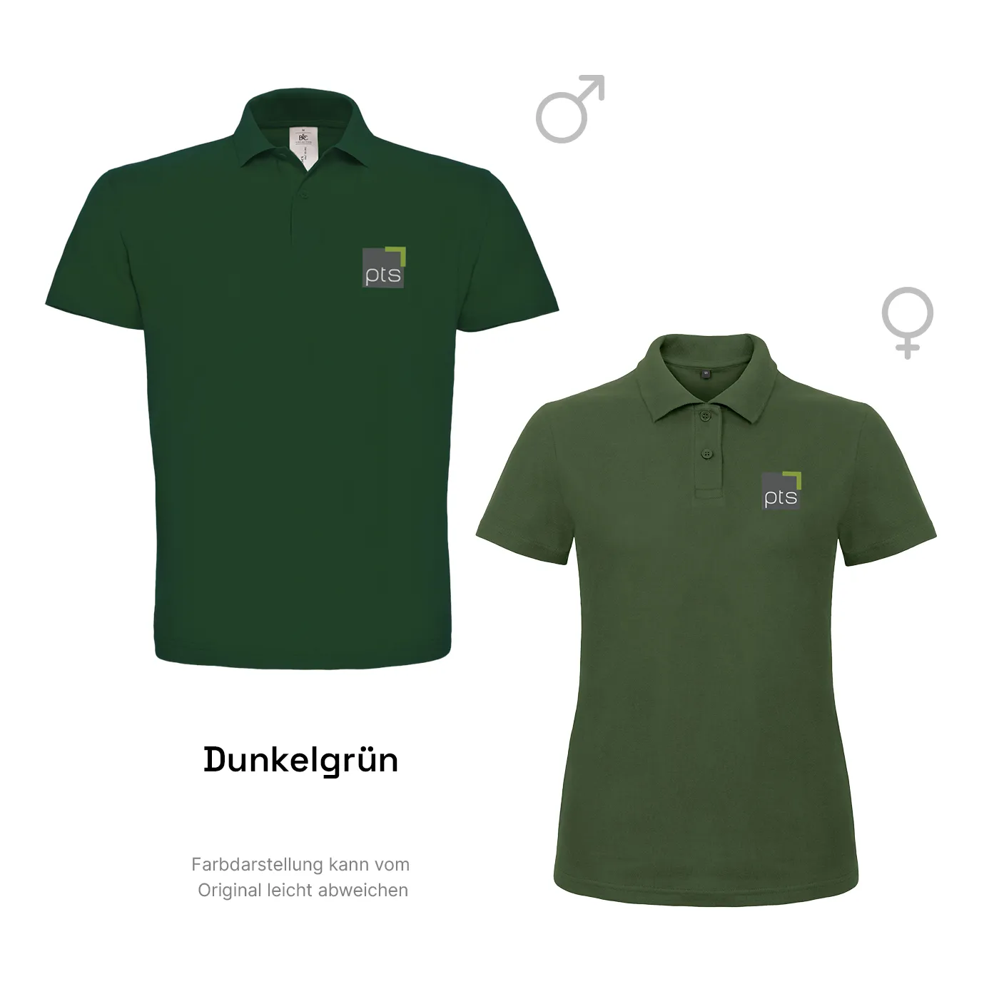 Poloshirt PTS-Logo färbig klein - dunkelgrün