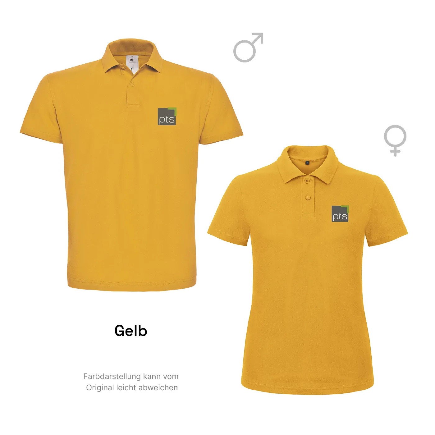 Poloshirt PTS-Logo färbig klein - gelb