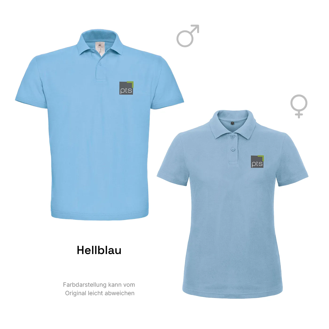 Poloshirt PTS-Logo färbig klein - hellblau