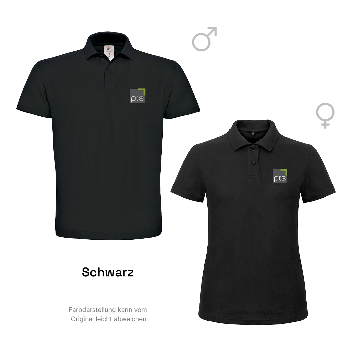 Poloshirt PTS-Logo färbig klein - schwarz