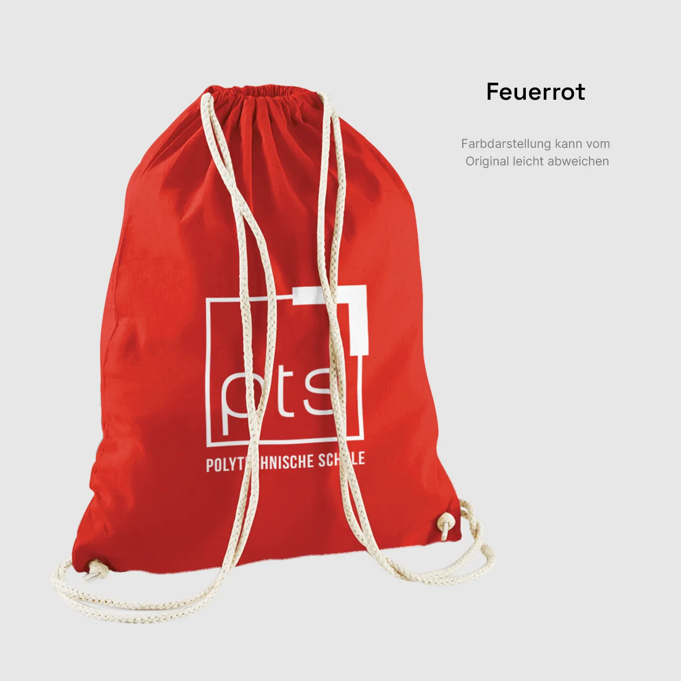 Turnbeutel PTS-Logo weiß - feuerrot