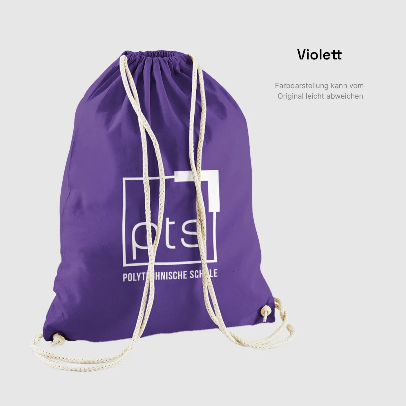 Turnbeutel PTS-Logo weiß - violett